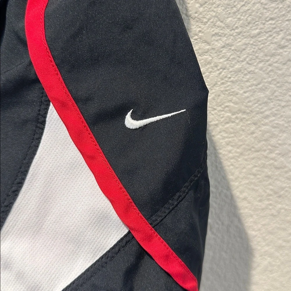 Nike Black Athletic Running Shorts with Red & White Trim Size Medium